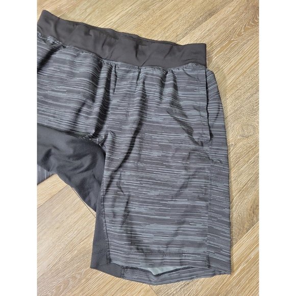 Lululemon Men M Gray Athletic THE T.H.E Short Pockets Run Gym Elastic Waist - Picture 3 of 8
